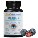 Escudo Ojo Suplemento con Extracto de Bilberry, Lutein, Zeaxanthin, Astaxanthin y Betacaroteno - Soporta los ojos secos, la salud de visión y la visión nocturna, 90 cápsulas de veg
