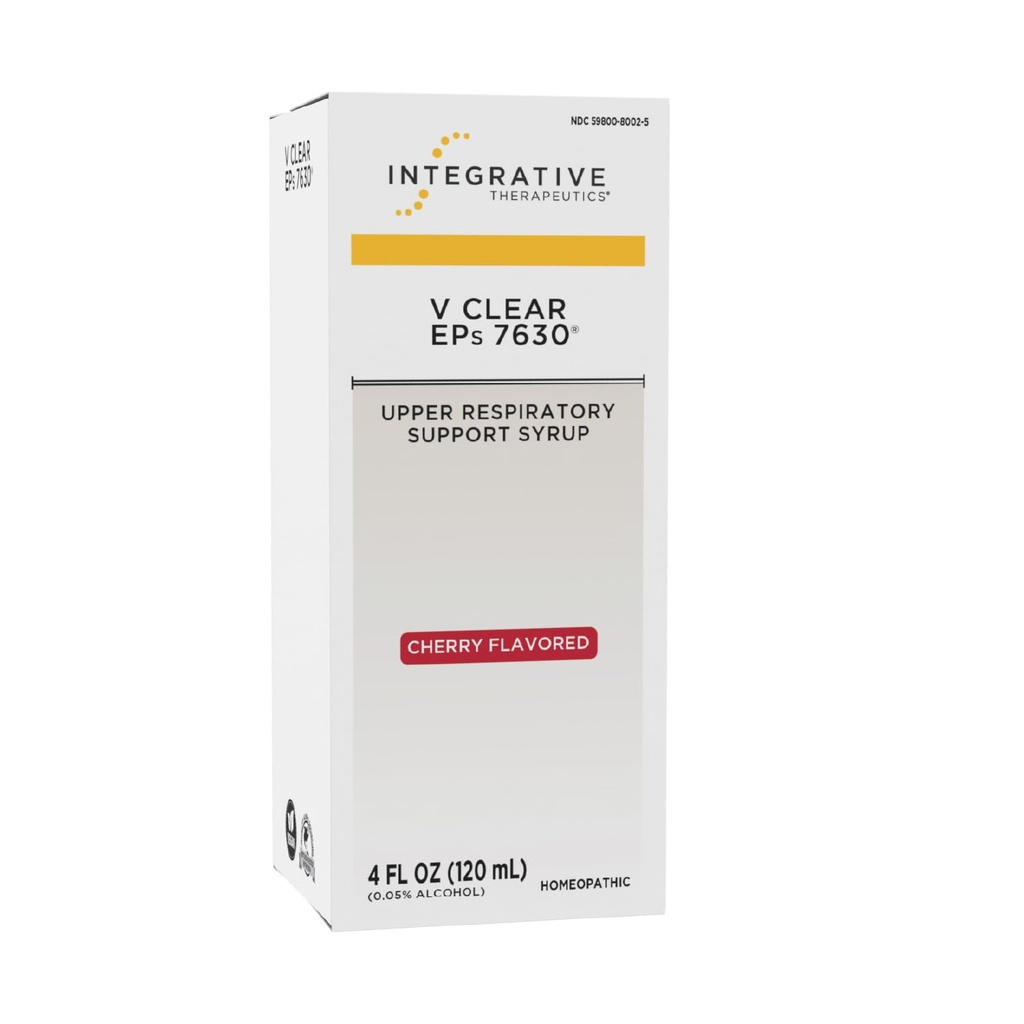 Terapéutica Integrativa V Clear EPs 7630 - Apoya el malestar de Throat, Nasal " Bronchial Irritations - Upper Respiratory " Lung Support During Common Cold for Children and Adults - Cherry, 4 oz