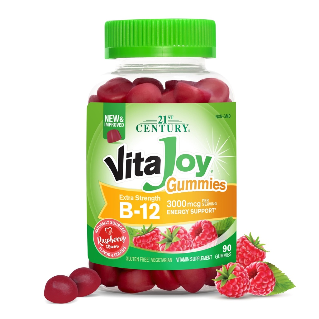 21st Century VitaJoy Extra Strength B-12 3000 mcg Gummies, Raspberry, 90 Conde