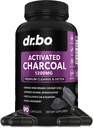 Cápsulas de carbón activados Cleanse Detox - 1200mg Píldoras orgánicas de carbón de coco para gas estomacal y alivio de rubor para hombres mujeres niños - Cápsulas activas de polvo Binder Suplementos activados para Gut