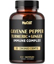 210 Pills - Cayenne Pepper Capsules Orgánico con Turmeric, Ginger, Immune Support Complex as Elderberry, Echinacea, Ajo de ajo - Digestión, Salud del corazón &amp; Gestión del cuerpo