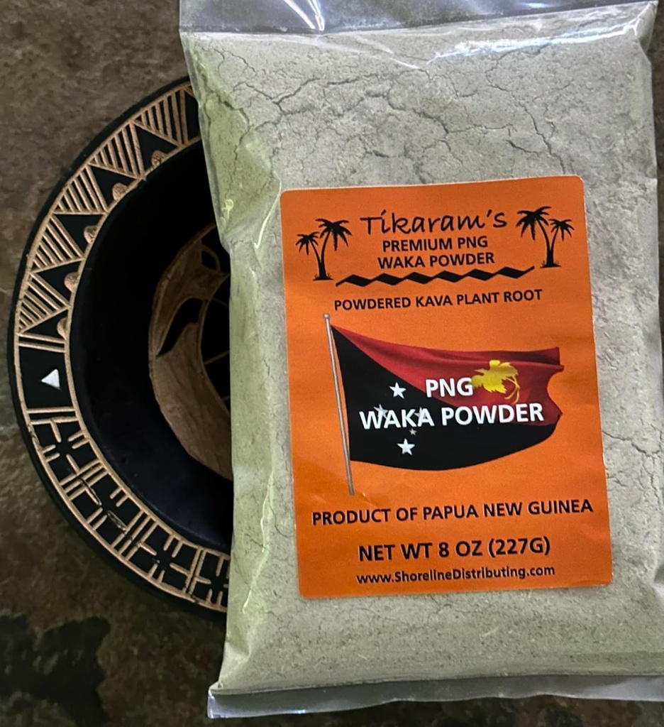 Kava Powder de Tikaram - Premium Papua Nueva Guinea (PNG) Waka, 1/2 libra (8oz), Fiji Market Wholesale LLC
