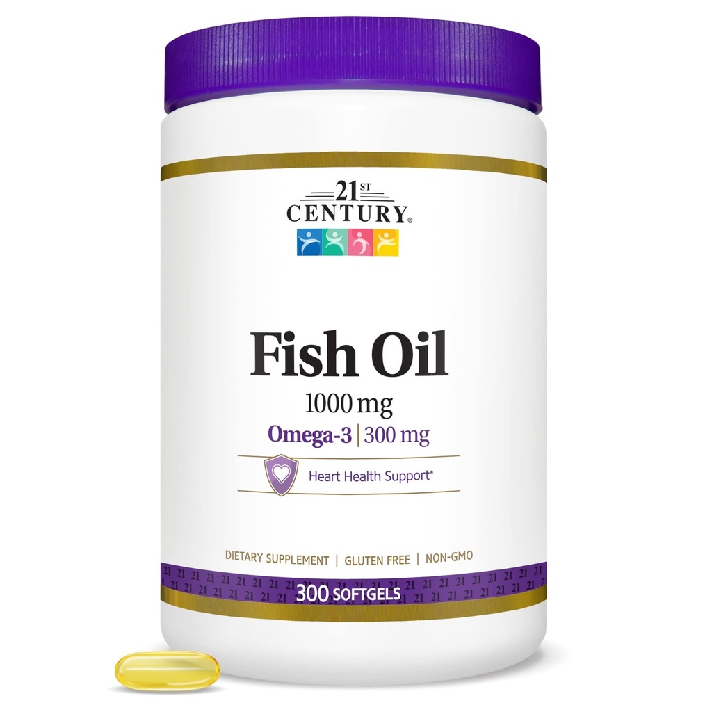 21th Century Fish Oil 1000 mg Softgels, 300 conde