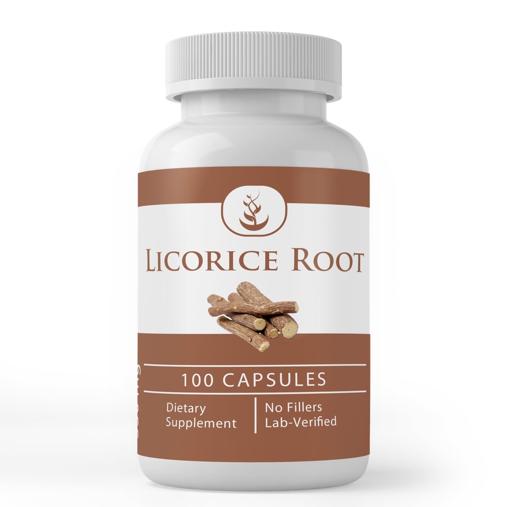 Pure Original Ingredientes Licorice Root Extract (100 capsules) Siempre Puro, No Aditivos O Fillers, Lab Verified