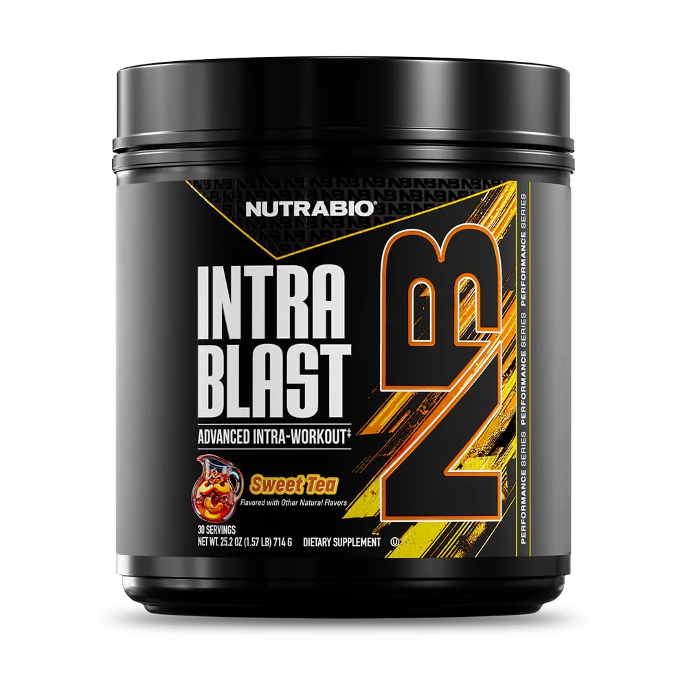 NutraBio Intra Blast Bcaa Powder Amino Amino Acid Suplemento, Electrolyte & Hydration Blend, Intra, Pre Workout &amp; Muscle Recovery, 20g Eaa Amino Acids Powder, 5g Glutamine- Sweet Tea, 30 Serving
