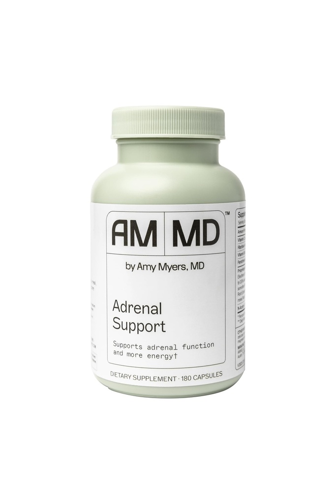 Amy Myers MD Adrenal Support - Adaptogenic Herb Supplement with Ashwagandha, Riboflavin, Vitamin B6 &amp; More - Gluten-Free, Non-Dairy & Non-Soy - 180 Capsules
