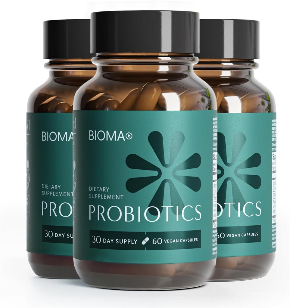 Bioma Probiotics - Digestive Health Probiotic - Gut Support for Hombres " Mujeres con Xylooligosaccharides, Tributyrin " Bifidobacterium - Vegan " Gluten Free - 180 Delayed-Release Capsules (90-Day Supply)