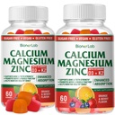 BionerLab Calcium Magnesium Zinc Gummies with Vitamin D3 & K2 - Absorción mejorada de alta potencia - Orange y Berry Flavored