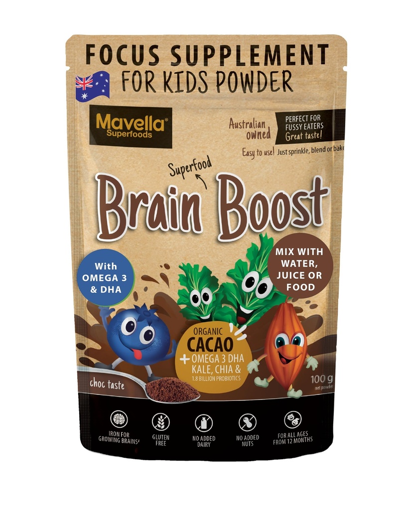 Suplemento de enfoque para los niños del cerebro - Omega-3 DHA Flaxseed Natural Focus " Suplemento de atención para los niños con el desafío de atención Apoyo Los niños enfocan las vitaminas 3.52oz (100g)