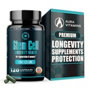 Premium Stem Cell Suplementos 1000mg (120 Caps) Inmunity Boost, Reducir la Soreidad Conjunta, Soporte Natural Anti-Aging &amp; Longevity with Spirulina & Clorella for Vitality, Celulas Madre Health Formula