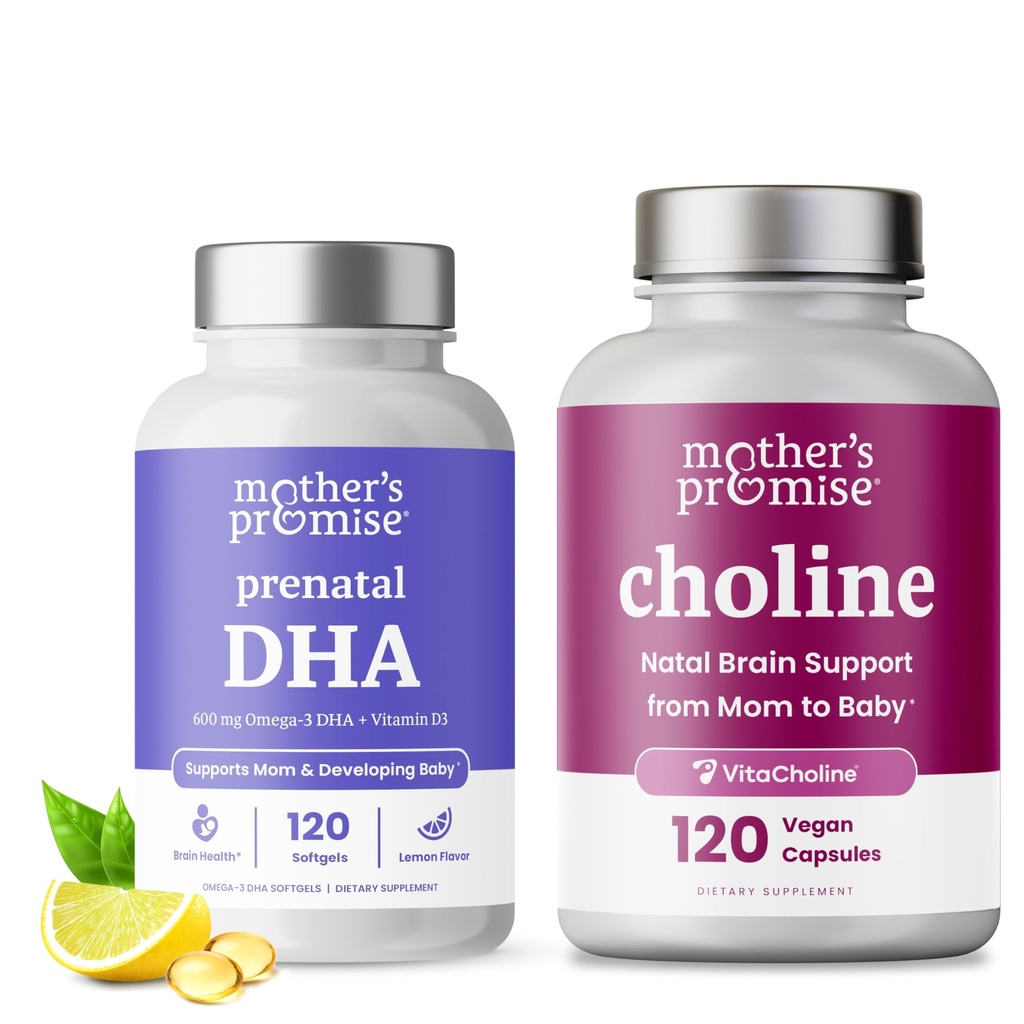 La promesa de la madre DHA prenatal " Choline Capsules Bundle