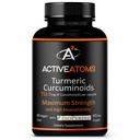Átomos activos Extracto Turmérico, Fuerza Extra con BioPerine® Black Pepper 750 mg Extracto Turmérico por cápsula de una 00", Normalizado 95% Curcuminoides, No GMO, 60 Veggie Capsules 60 Day Supply