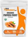 BulkSupplements.com Polvo de Fruta Papaya Orgánica - Polvo Saborante, Fuente de Carica Papaya Fruit - Gluten Free, 3g por Serving, 100g (3.5 oz) (Pack of 1)