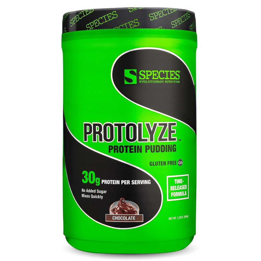 Especies Nutrición Protolyze Protein Pudding, 30 Gramos de Muscle Building Protein Powder, Baja Calorie & Carb, Zero Sugar, Chocolate