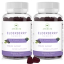 Sambucus Elderberry Gummies, Black Elderberry Gummy con zinc y vitamina C para adultos, Azúcar gratis Gummies multivitamina Soporte* Suplemento (2 Pack)
