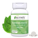 EZ Melts Dissolvable KSM-66 Ashwagandha, 300 mg, Sugar-Free, Estrés, Sleep and Mood Support Supplement, 30-Day Supply, Peppermint Chill-Flavor - 1 Pack