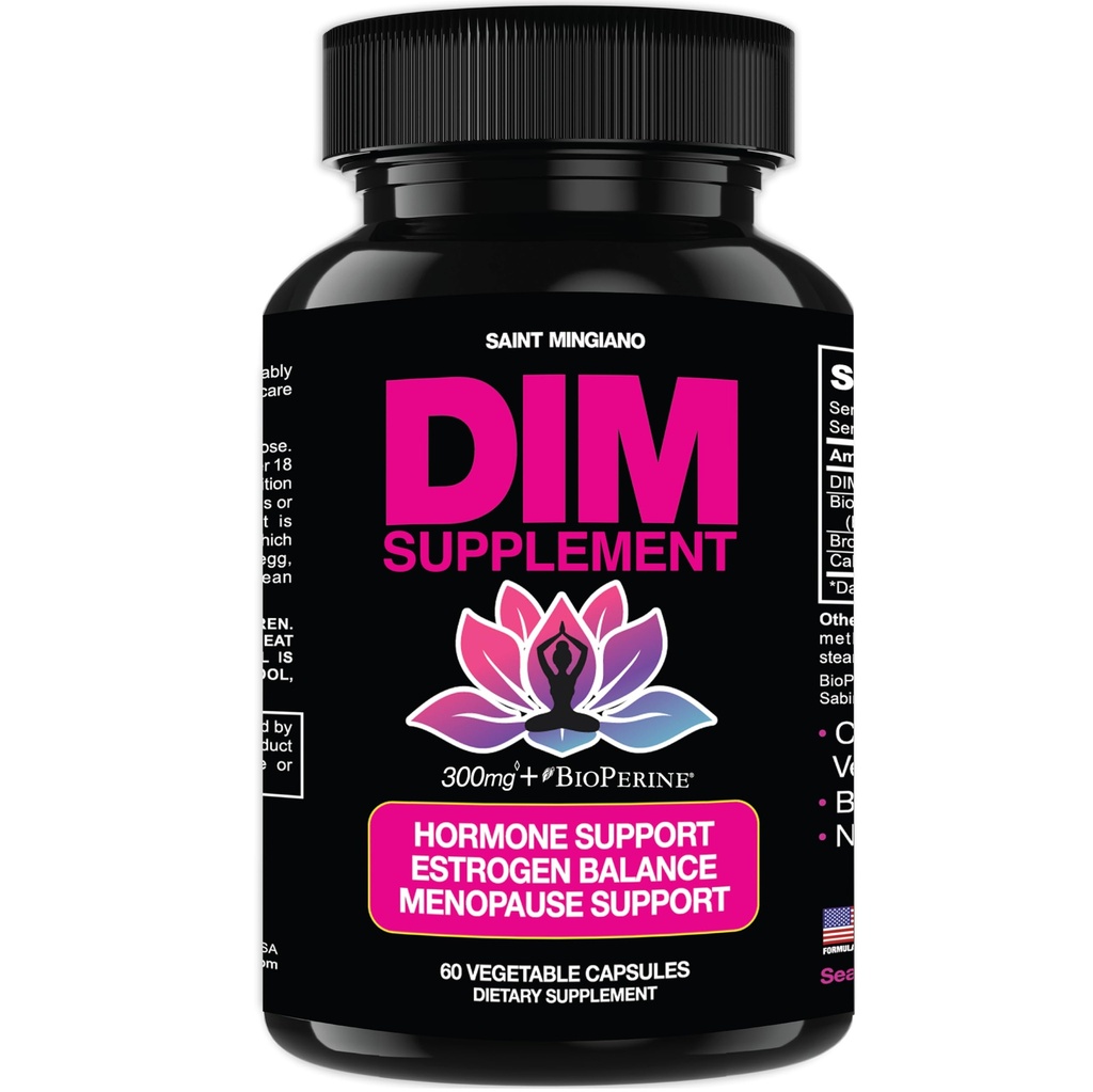 Suplemento DIM 300 mg - Equilibrio hormonal para las mujeres, Silencioso Suplemento Estrógeno para las mujeres con hongos " Night Sweats " . 60 cápsulas