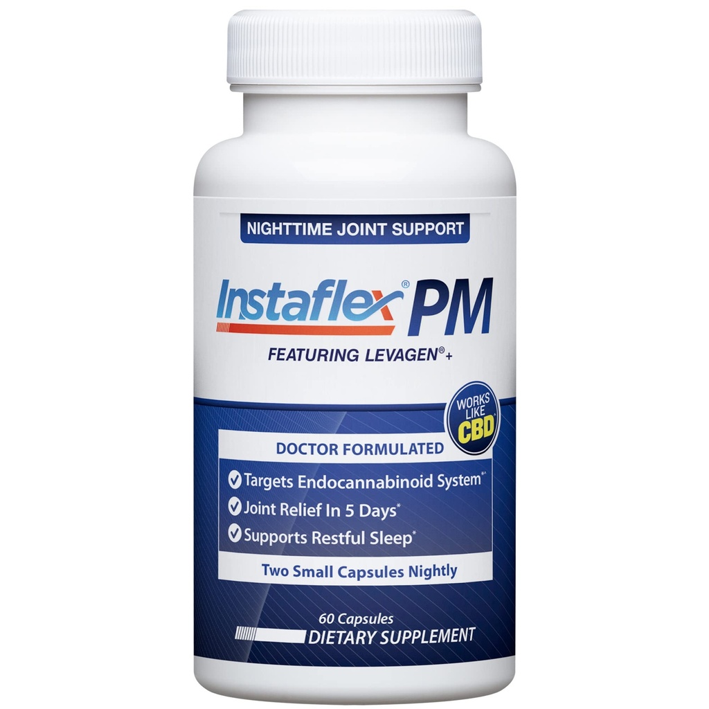 Instaflex PM Nighttime Joint Support with Levagen, Tamaflex, GABA, Ashwagandha, Passionflower Extract, Mobility, Sleep Support - 60 cápsulas