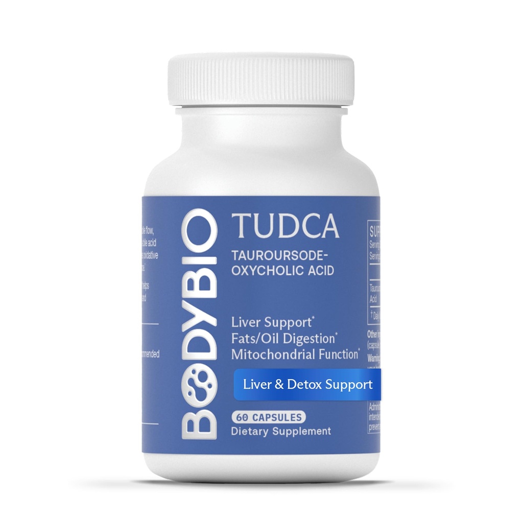 BodyBio TUDCA - Suplemento ácido Tauroursodeoxycholic - Soporte Bile Flow, Fat Metabolism &amp; Liver Detox