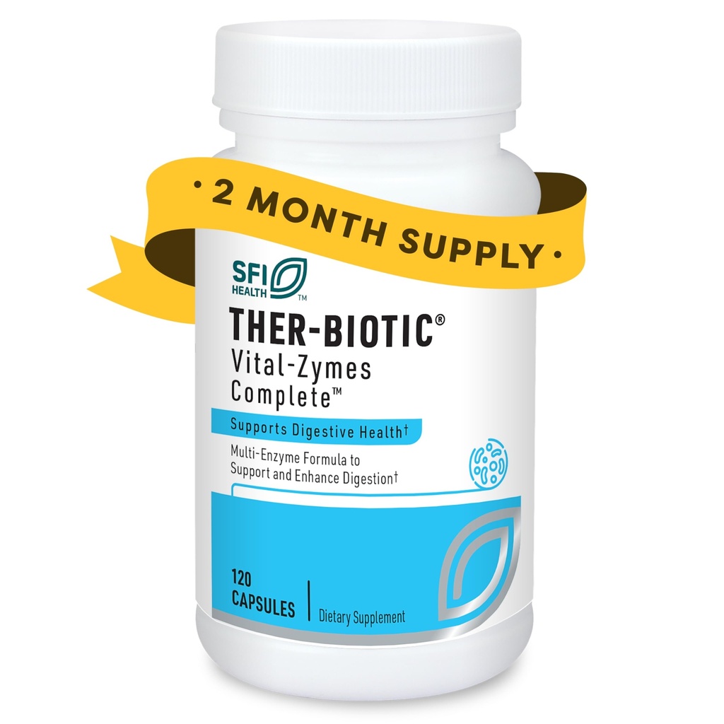 SFI Health Multi Enzyme Supplements for Digestive Health - Ther-Biotic Vital-Zymes Complete - Digestive Enzymes to Help Ease Indigestion " Aid Nutrient Absorption (120 cápsulas)