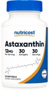 Nutricost Astaxanthin 12mg, 30 Softgels - No GMO y Gluten Gratis
