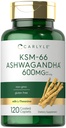 Carlyle KSM-66 Ashwagandha 600mg Ø 120 Caplets  sometida Extract Supplement with L-Theanine ← Vegan, Non-GMO, Gluten Free