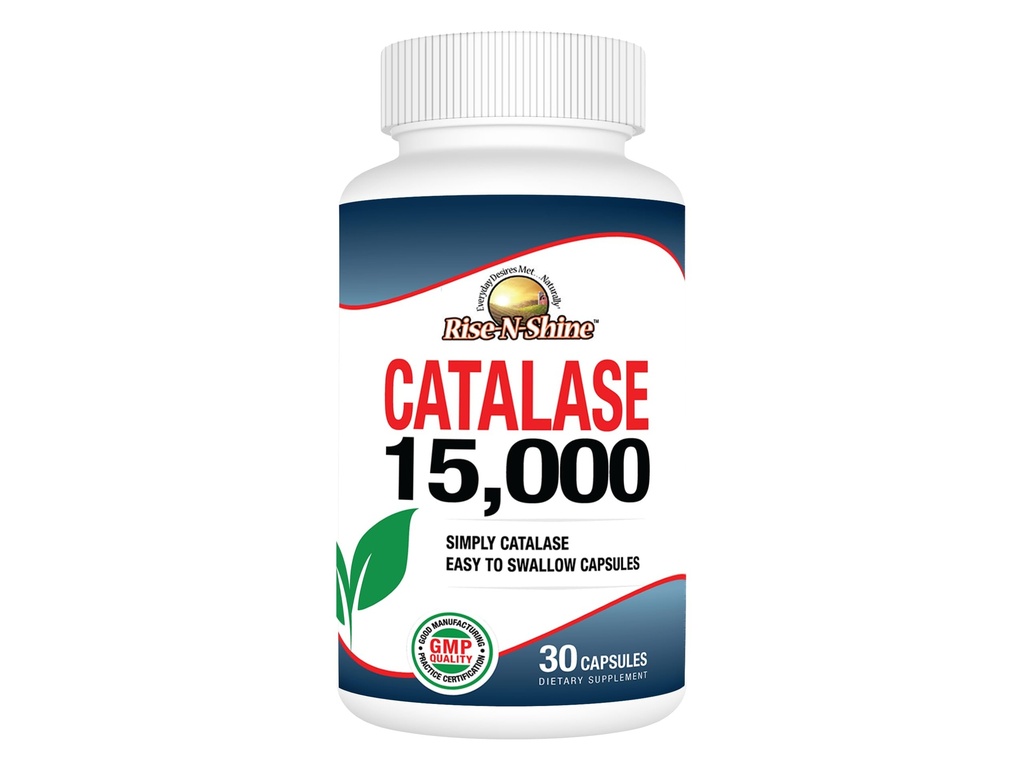 Rise-N-Shine Catalase Suplemento 15,000 - Potente Antioxidante Enzyme para la salud del cabello Apoyo- Suplementos para el cabello fuerte - 30 cápsulas