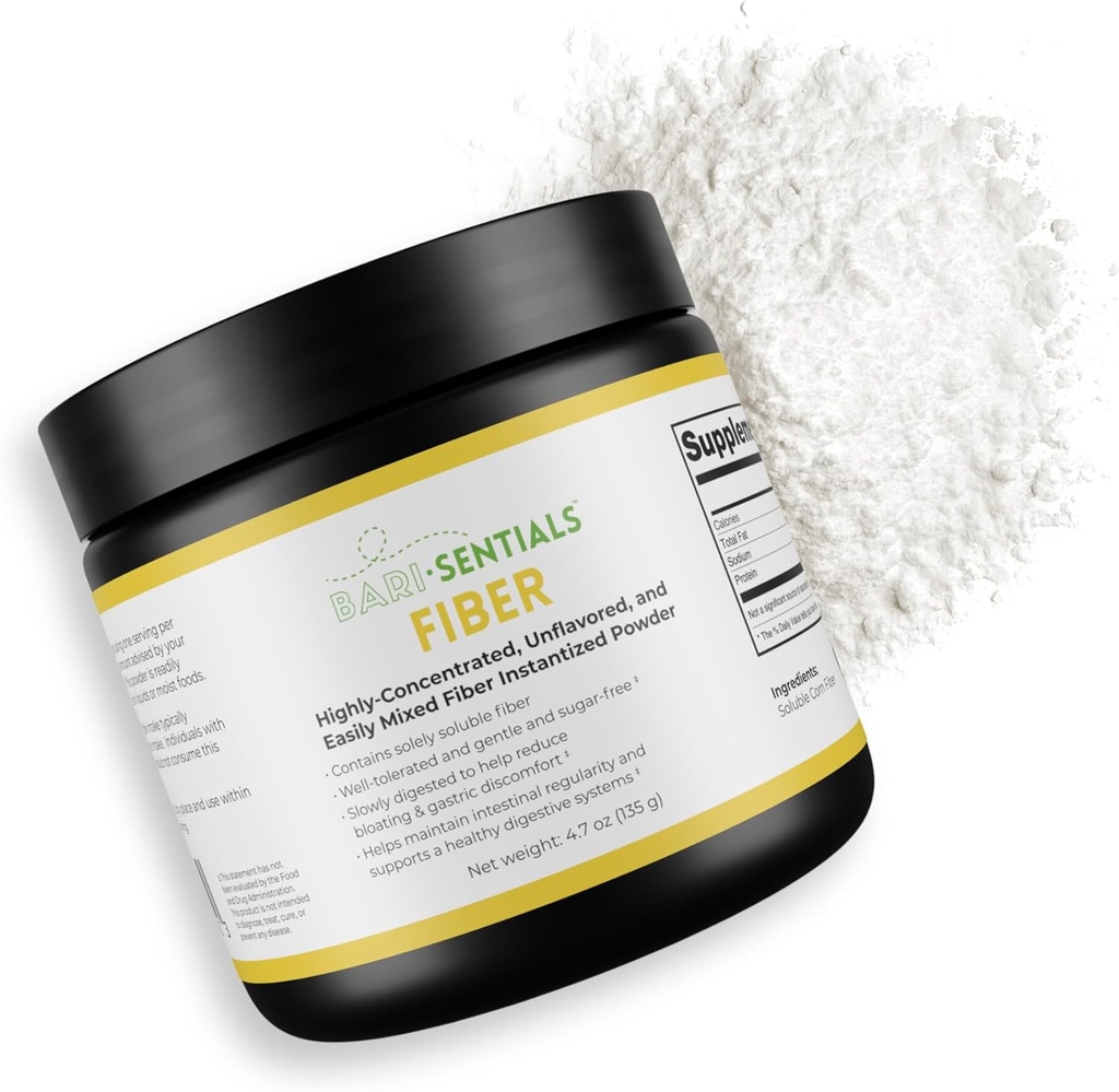 Barisentials Soluble Fiber Powder Suplemento – Unflavored Digestive Health & Gut Support Supplement, Easily Mixes, Gluten & Sugar Free, Bariatric Fibre, 135g (40 Servings)
