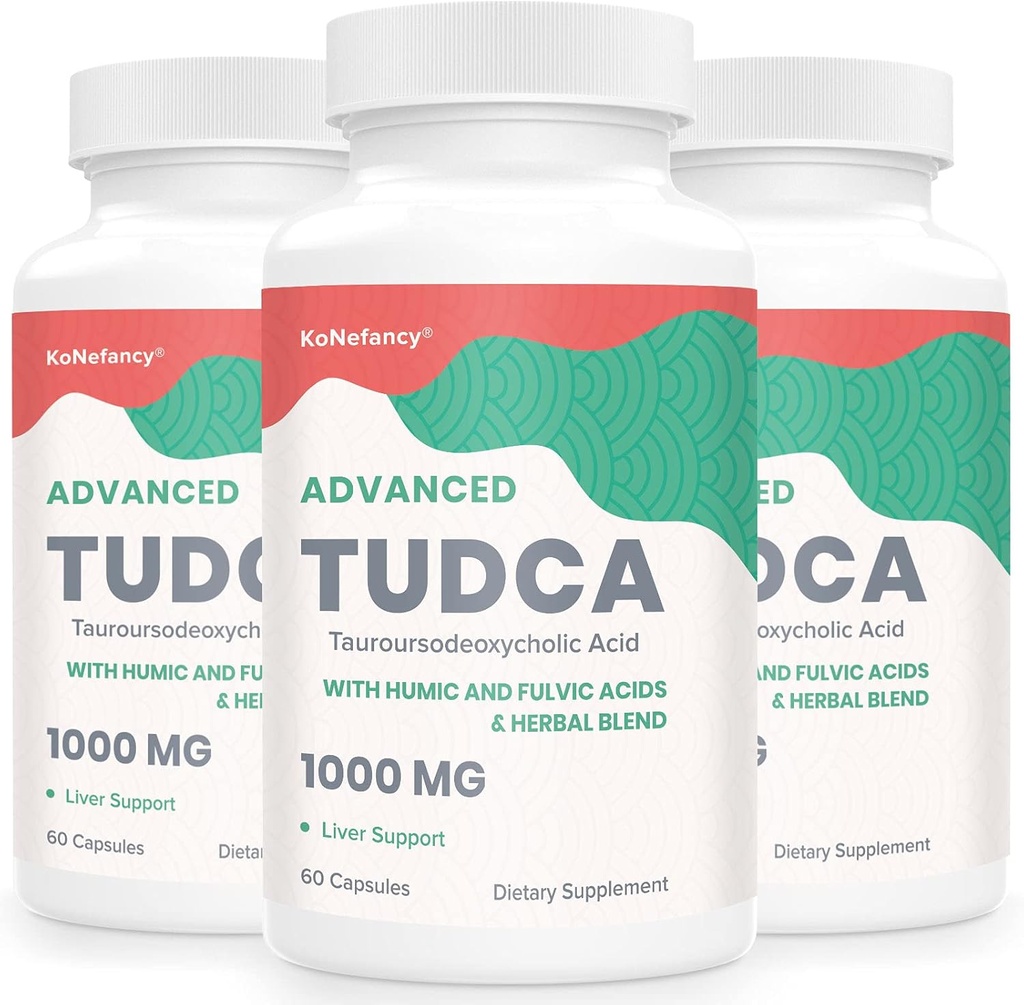 TUDCA Suplementos del hígado 1000mg - 180 capsules veganos,Milk Thistle Herbal Blend with Fulvic and Humic Acid for Liver,Digestive Health