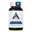 Ayush Herbs High Omega 3 - Omega 3 Fish Oil, 1000mg Por Capsule, EPA & DHA Fish Oil Supplement for Women &amp; Men, Natural Lemon Flavor - 60 Softgel Capsules (1 Conde)