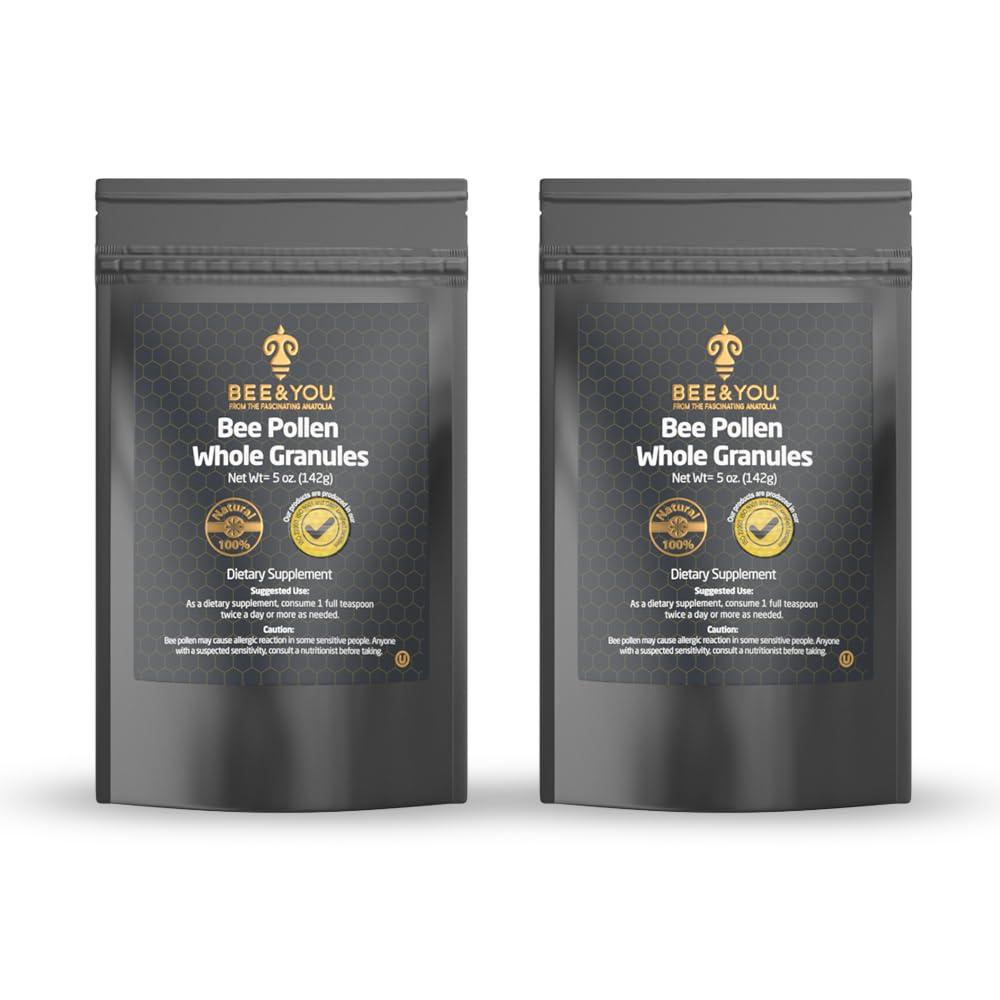 Bee and You - 100% Natural &amp; Raw Bee Pollen Granules, Bee Pollen Supplement, Natural Superfood, Amino Acids, Antioxidantes, Enzymes, Vitamina B, Paleo, Keto, Gluten Free, Adults  5 Oz Pack of 2