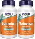 AHORA Suplementos, Selenium (L-Selenomethionine) 200 mcg, Minerales Esenciales*, 90 cápsulas de Veg (Pack of 2)