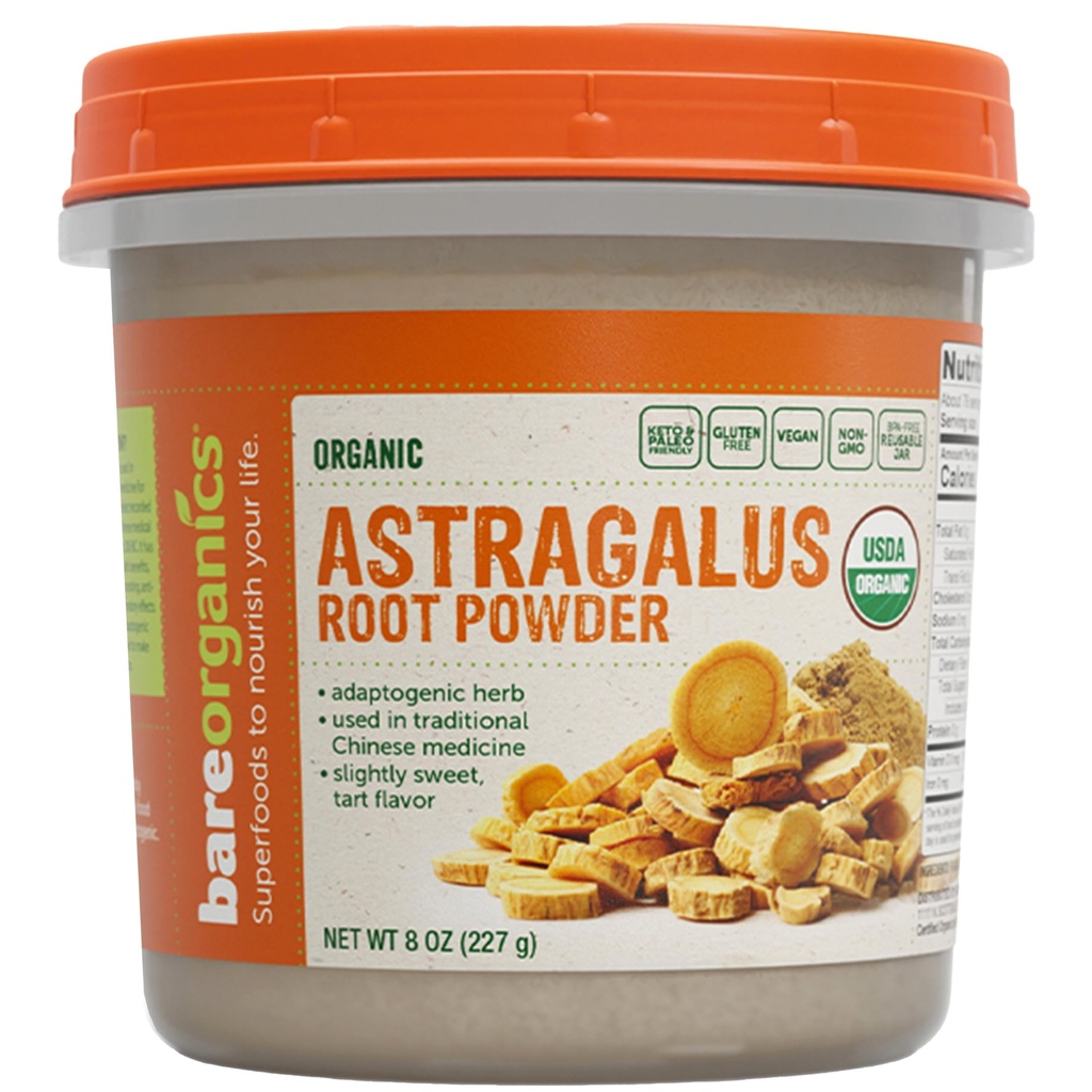 BareOrganics Organic Vegan Astragalus, 8 onzas