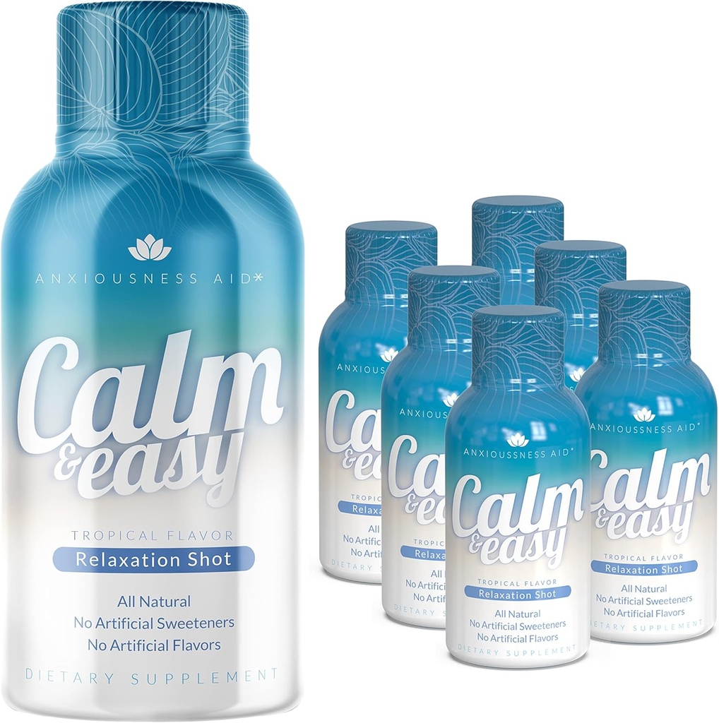 Calma &amp; Fácil - Alivio de estrés natural Zapato, KSM-66 Ashwagandha, Suntheanine L Theanine, Calming Adaptogen Bebida, Relajación, Focus, y Mood