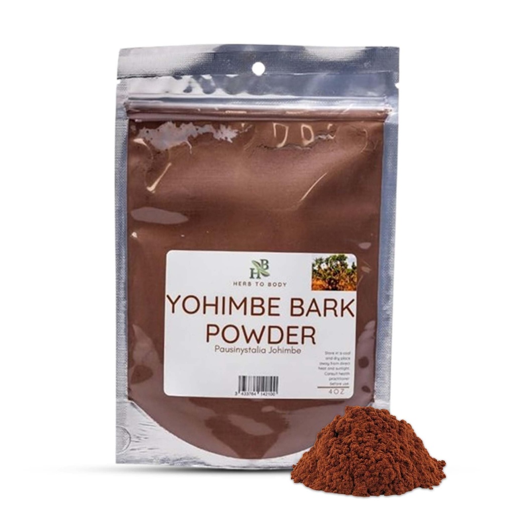 Herb To Body Yohimbe Bark Powder – 4 oz, Wildcrafted Dried Yohimbe Powder Fuente de África para el té herbal y usos tradicionales