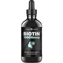 Biotina líquida 10.000 mcg con vitamina C – Pelo de alta potencia, Skin & Nail Support – Absorción rápida gotas de biotina – 60 Day Supply – 2 oz