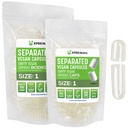 XPRS Nutra Vegan Tamaño 1 Cápsulas separadas - 500 Cápsulas de vacío Premium Separadas en bolsas - Píldoras claras 1 Vacío para relleno de suplementos de bricolaje