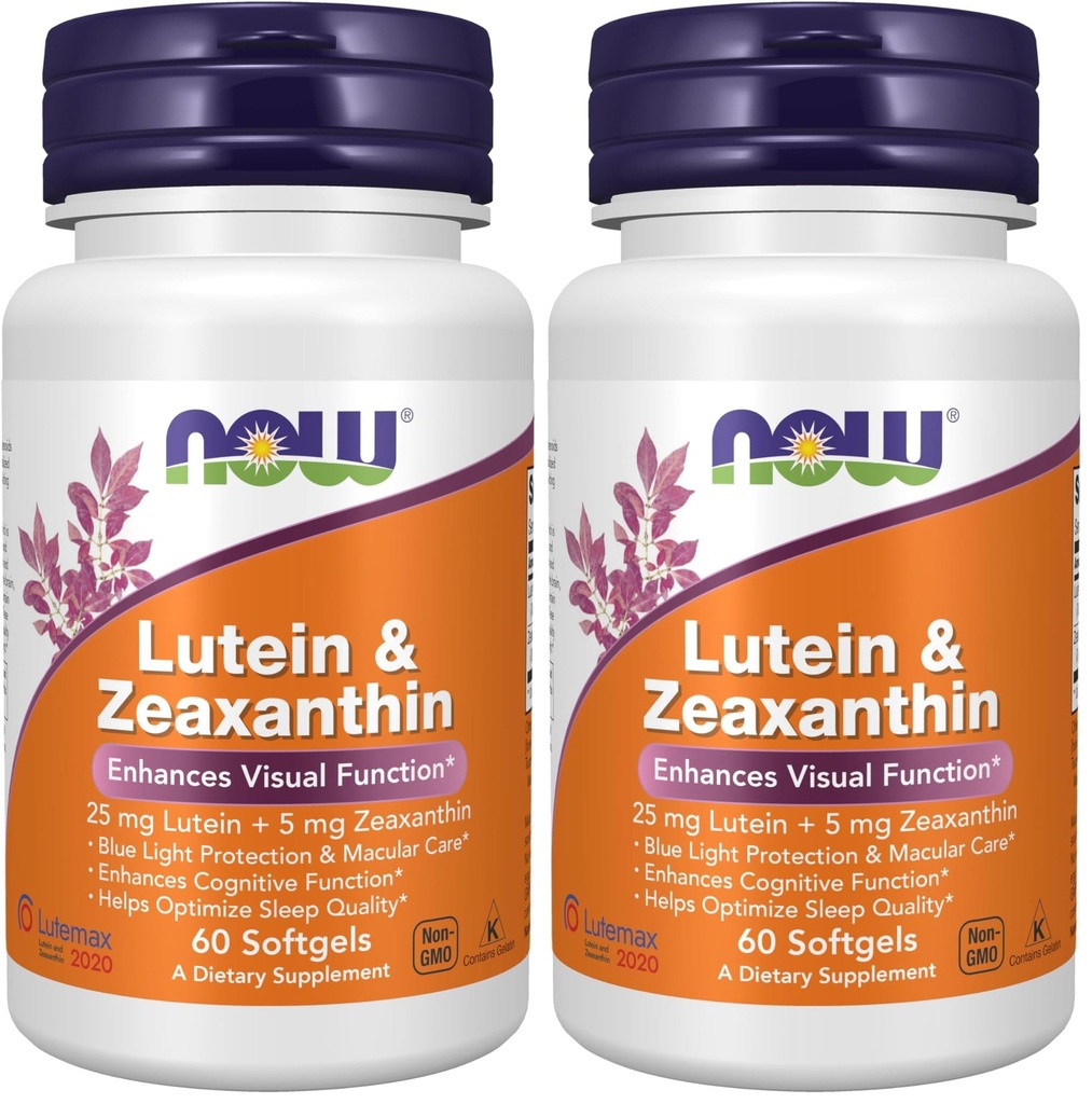 AHORA Suplementos, Lutein " Zeaxanthin con 25 mg Lutein y 5 mg Zeaxanthin, 60 Softgels (Pack of 2)