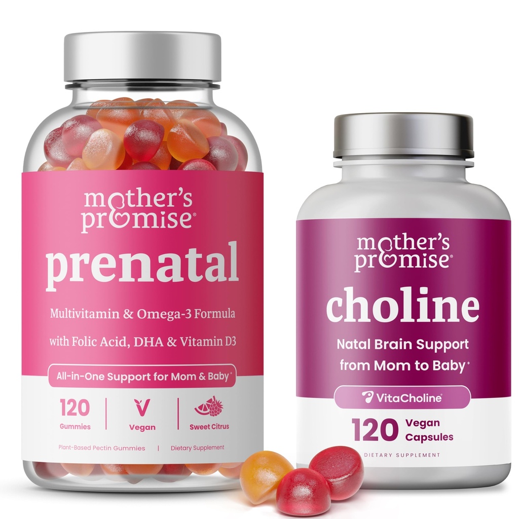 La promesa de la madre Gummies prenatales " Choline Capsules Bundle