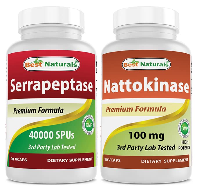 Mejores Naturales Serrapeptase 40000 SPU &amp; Nattokinase 100 Mg