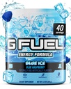G Fuel Blue Ice Energy Drink Powder, Pre Workout Caffeine Mix for Gaming, Sugar Free Focus Amino, Vitamina + Antioxidantes, 9.9oz (Blue Raspberry, 40 Servings)