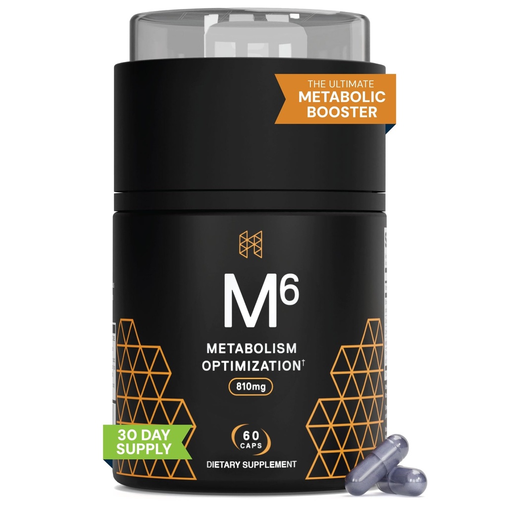 Alta Rendimiento Nutrición Metabolismo Booster, HPN M(6) Fat Burner, Natural Weight Loss Suplemento, Apoyo Lean Muscle, Aumentar Energía, Vegan Friendly, Testado clínico, 60 cápsulas