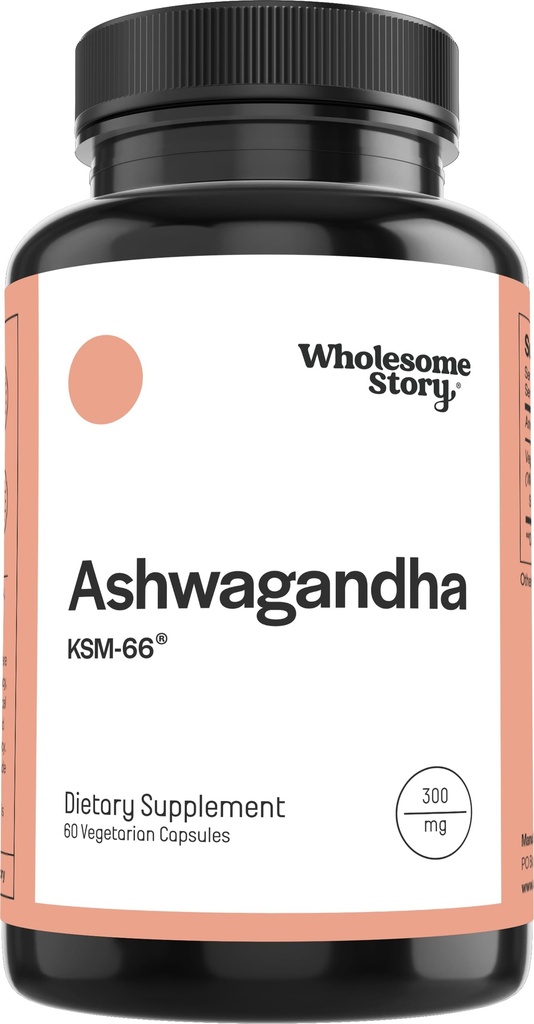 Vegan KSM 66 Ashwagandha Capsules sometida High Potency 5% Withanolides ← Ashwagandha Root Extract Suplementos ← Ashwagandha 300mg  Stress Management & Well Being Support ← 60 Ashwaganda Pills