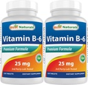 Mejores Naturales Vitamina B6 25mg, 120 Tablas (120 Cuenta (Pack de 2))