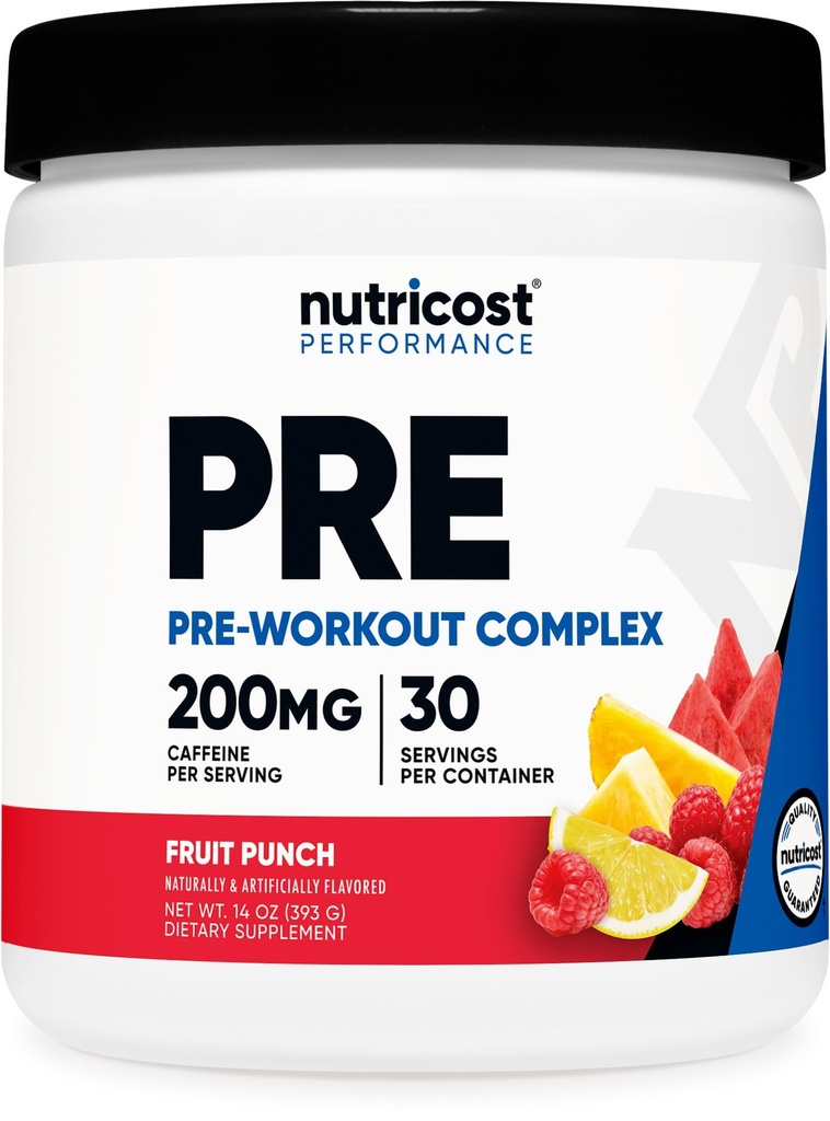 Nutricost Pre-Workout Complex Powder (30 Servings, Fruit Punch) - con Beta-Alanine, Taurine &amp; Amino Acids