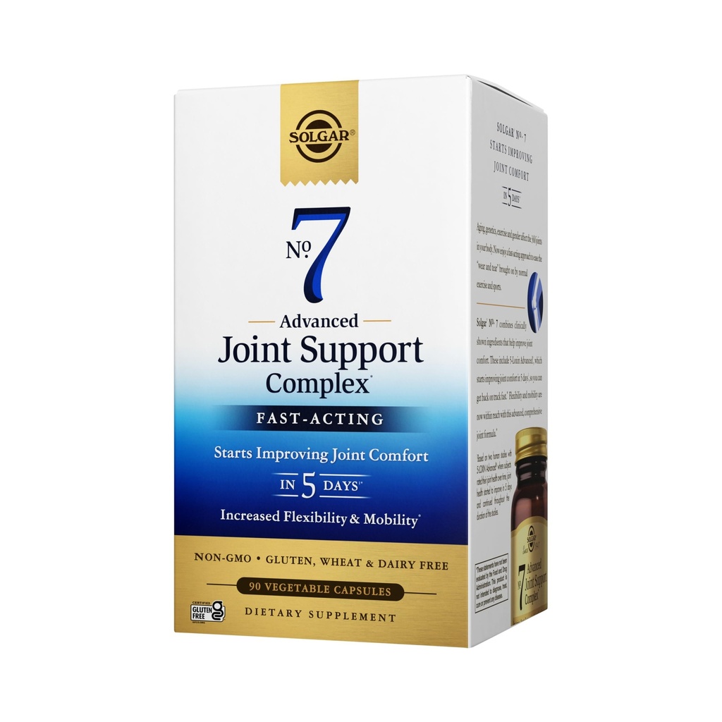 Solgar No. 7 - Soporte Conjunto y Confort - 90 cápsulas vegetarianas - Aumento de la movilidad y flexibilidad - Gluten-Free, Dairy-Free, Non-GMO - 90 piezas