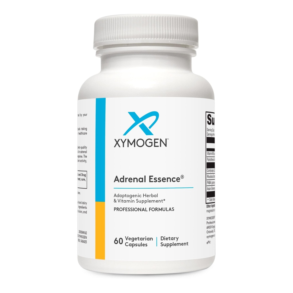 XYMOGEN Adrenal Essence - Soporte Adrenal con hierbas adaptogénicas (Cordyceps, Rhodiola Extract, Ginseng) + B Vitaminas - Ayuda a apoyar los niveles de energía saludable y la función de inmunológico saludable (60 cápsulas)