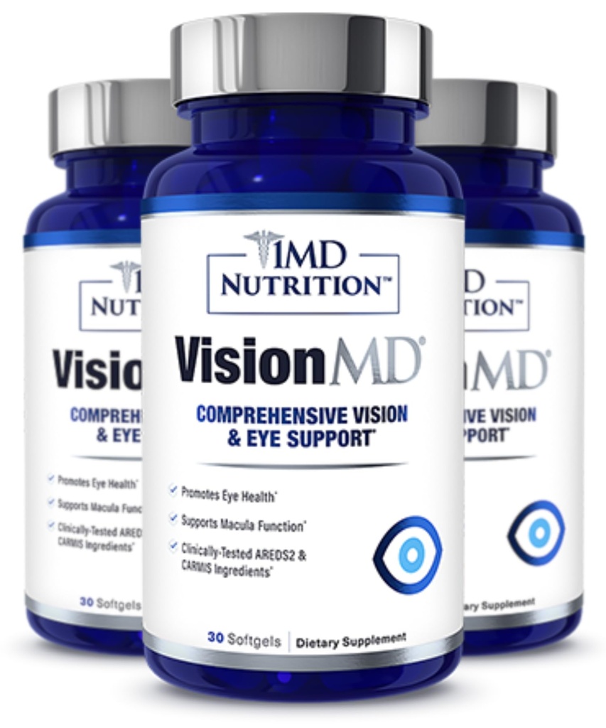 1MD Nutrición VisionMD Eye Vitamin CARMIS - con Lutein " Zeaxanthin " soporta Vision Health, Everyday Eye Strain, " Ochasional Dry Eye " 90 Softgels (3-Pack)