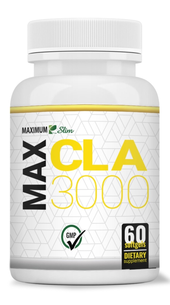 Maximum Slim MAX CLA 3000, High Potency, Natural Weight Pérdida Ejercicio Mejora, Aumentar la Masa del Musculo Leano, No Estimular, No GMO 95% Puro CLA, 90 Cuenta