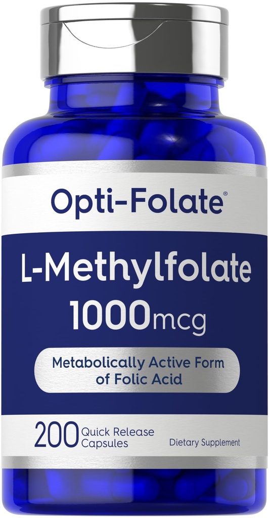 Carlyle L Methylfolate 1000mcg TENIDO 200 Capsules TENIDO Relación calidad/precio Optimizado y Activado ← Non-GMO, Gluten Free TEN Methyl Folate, 5-MTHF ANTE por Opti-Folate